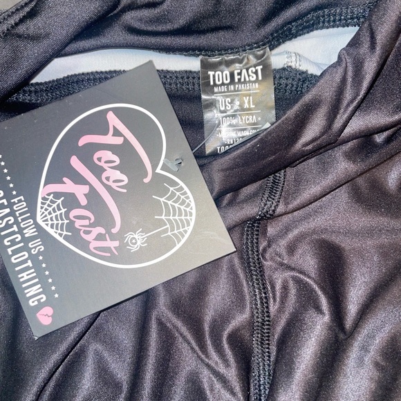 NWT Too Fast Creepy Lil B*tch High Waist Leggings Size XL - Picture 8 of 10